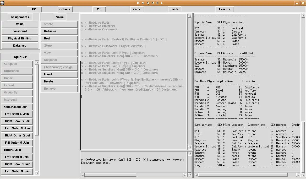 Download web tool or web app Raquel Database System