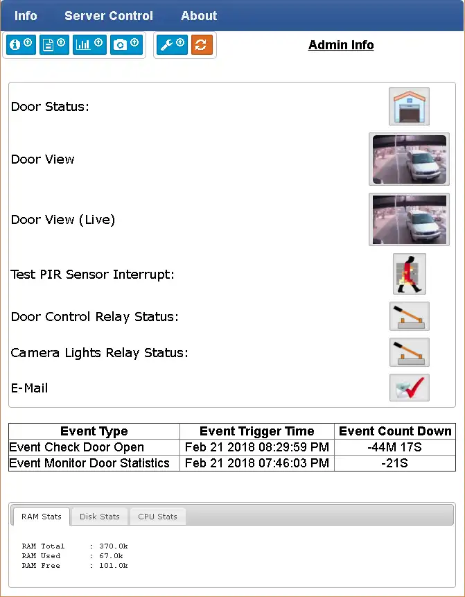 Завантажте веб-інструмент або веб-програму Raspberry PI Garage Door Closer