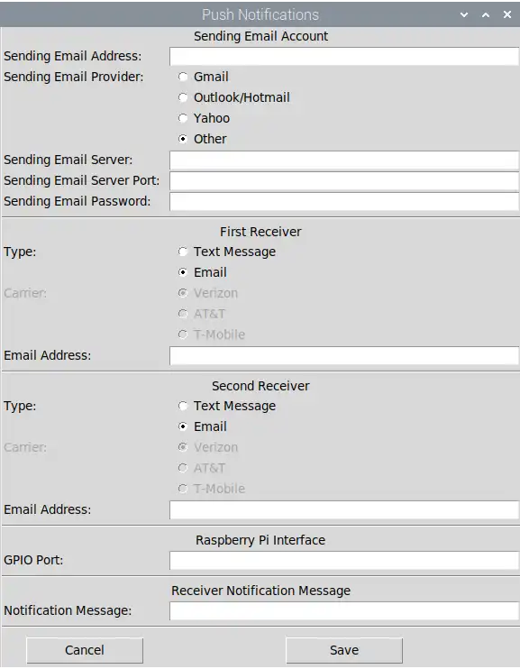 Download web tool or web app Raspberry Pi Push Notifications