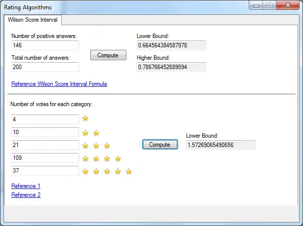 Download web tool or web app Rating Algorithms