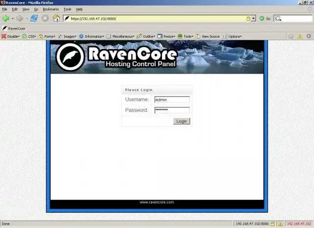 Download web tool or web app RavenCore Control Panel