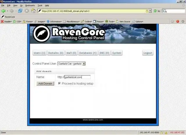 Download web tool or web app RavenCore Control Panel