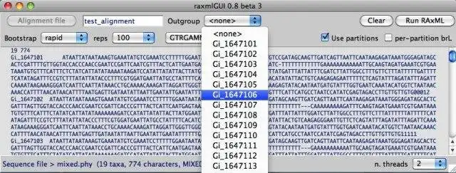 下载网络工具或网络应用程序 raxmlGUI