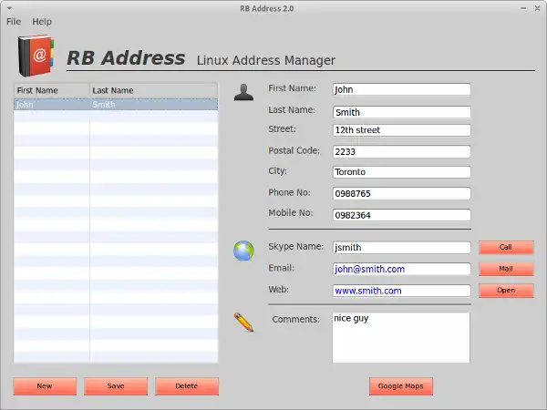 Download web tool or web app RB Address