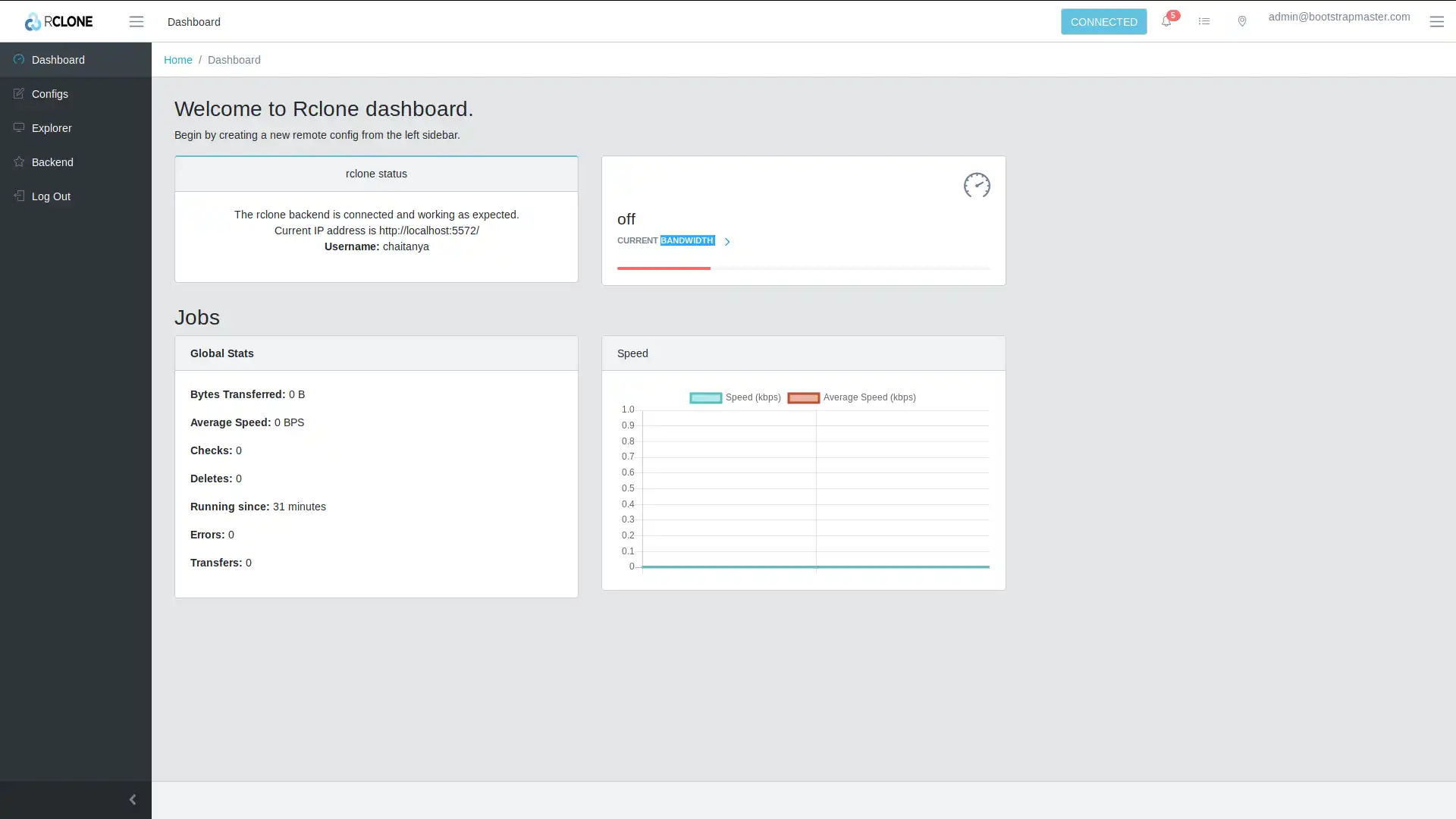 Unduh alat web atau aplikasi web Rclone