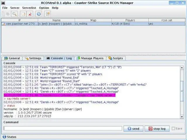 Download web tool or web app RCONtrol