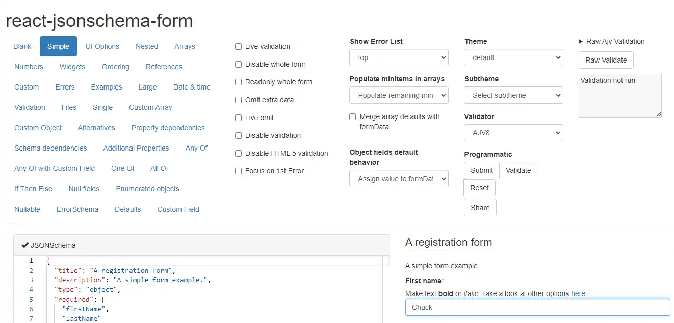 Unduh alat web atau aplikasi web react-jsonschema-form