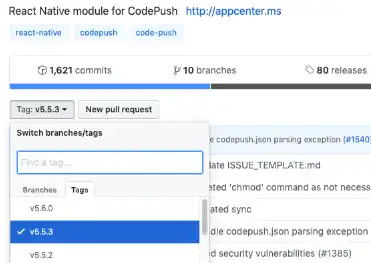 Scarica lo strumento web o l'app web React Native Module per CodePush