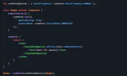 Download webtool of webapp React Native Module voor CodePush