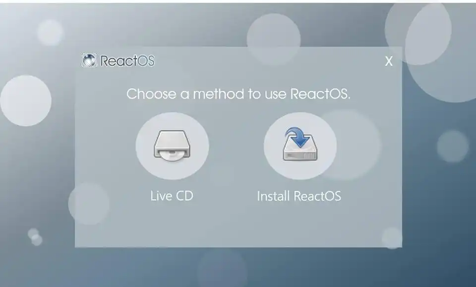 Web ツールまたは Web アプリのダウンロード ReactOS セットアップ