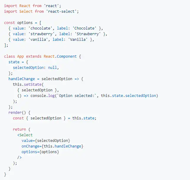 Laden Sie das Web-Tool oder die Web-App React Select herunter