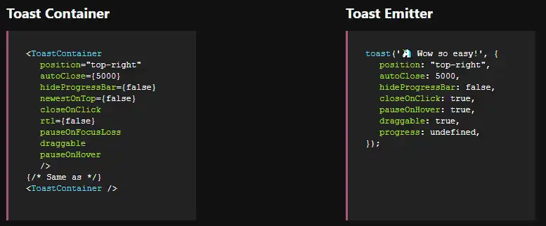 قم بتنزيل أداة الويب أو تطبيق الويب React-Toastify