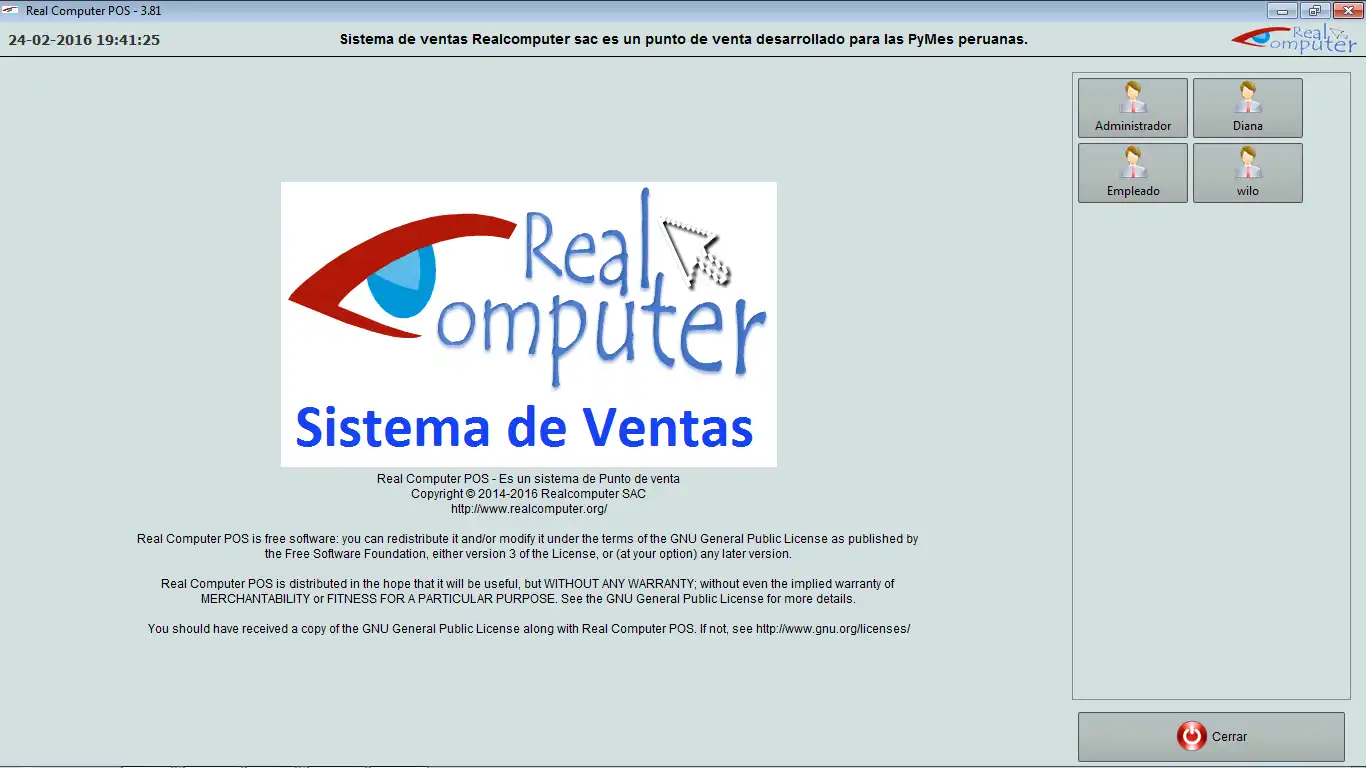 Загрузите веб-инструмент или веб-приложение RealComputer Pos