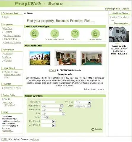 Descargar herramienta web o aplicación web Real Estate - ReOS