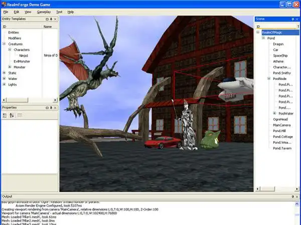 Download web tool or web app RealmForge (now Visual3D Game Engine) to run in Windows online over Linux online