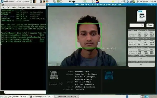 Download web tool or web app Real Time Face Tracking and Recognition