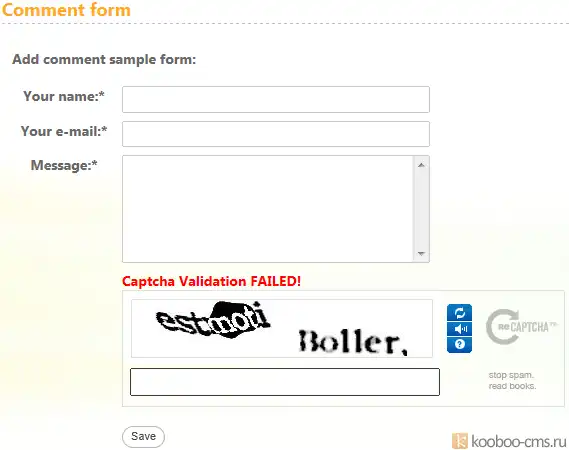 Download web tool or web app ReCaptcha plugin for Kooboo CMS