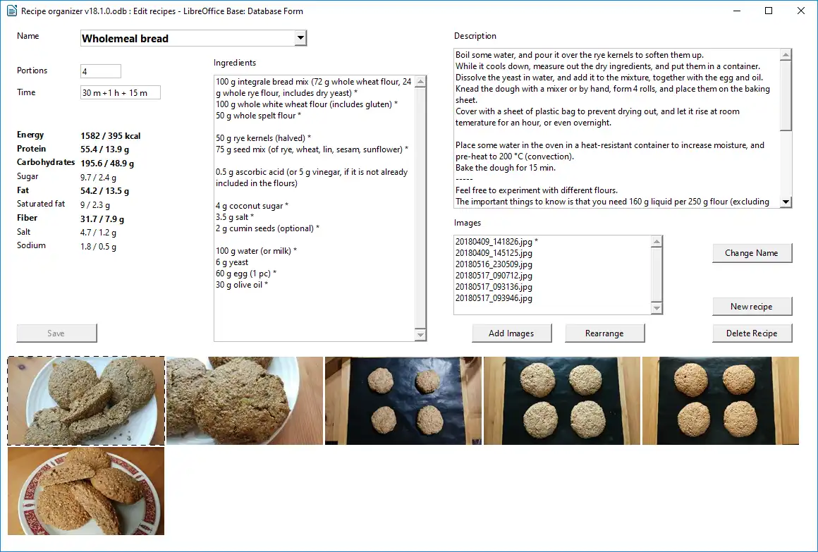 Download web tool or web app Recipe organizer - LibreOffice to run in Windows online over Linux online