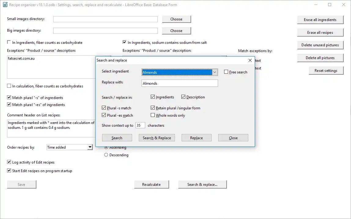 Unduh alat web atau aplikasi web Pengatur Resep - LibreOffice untuk dijalankan di Windows online melalui Linux online