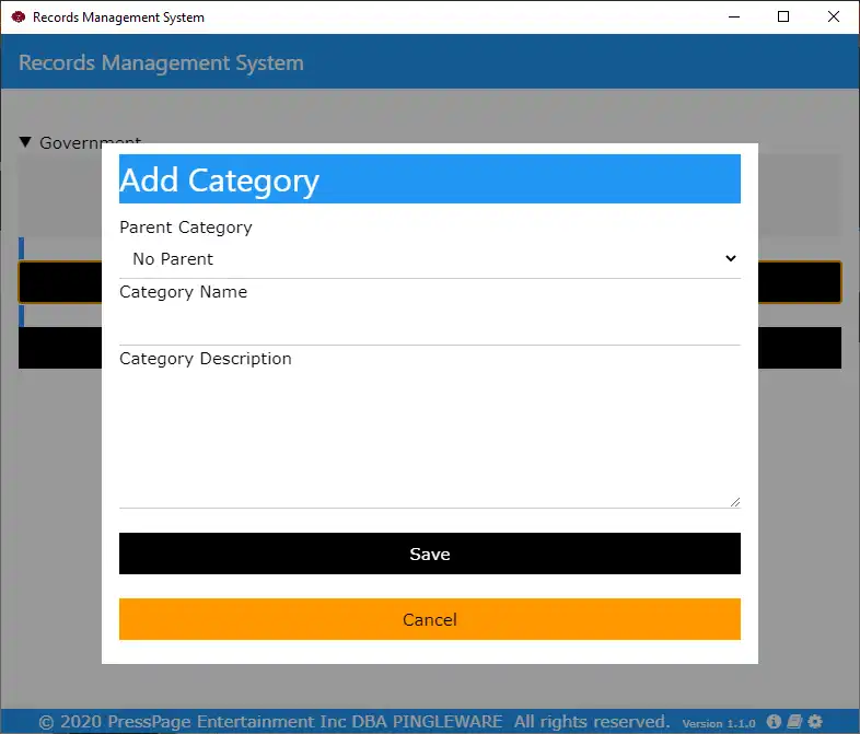 Download web tool or web app Records Management System