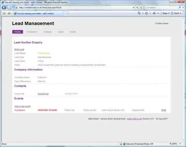 Download web tool or web app red2 lead and contact management