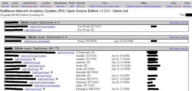 Download web tool or web app RedBaron Network Inventory System