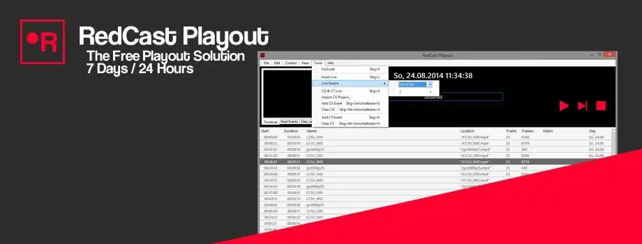 Download web tool or web app RedCast Playout