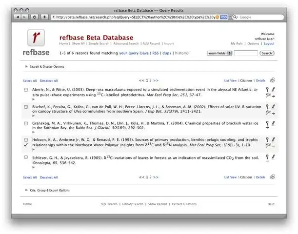 Download web tool or web app refbase - Web Reference Database