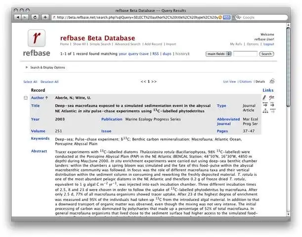 Download web tool or web app refbase - Web Reference Database