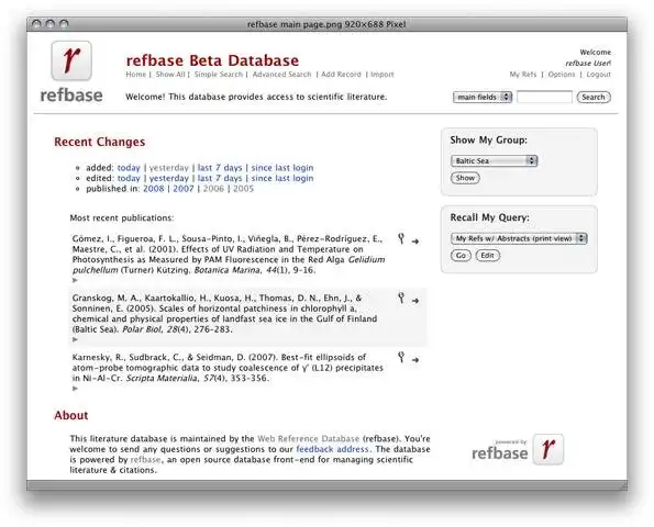 Download web tool or web app refbase - Web Reference Database