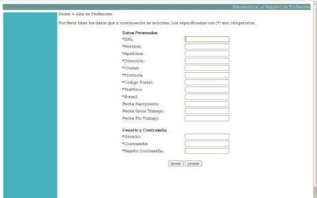 Mag-download ng web tool o web app Registro de profesores - allamchz