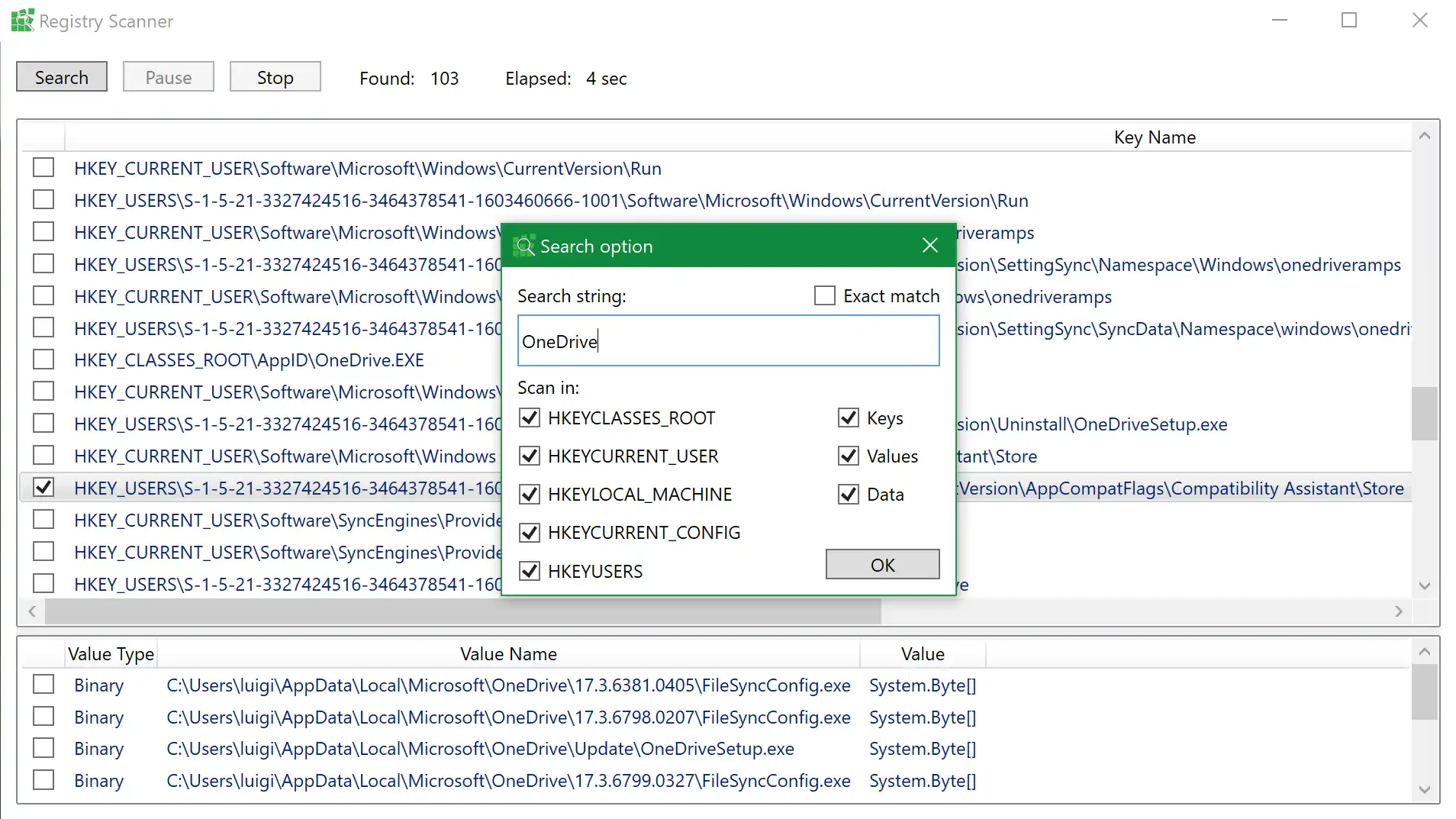 Download web tool or web app Registry Scanner