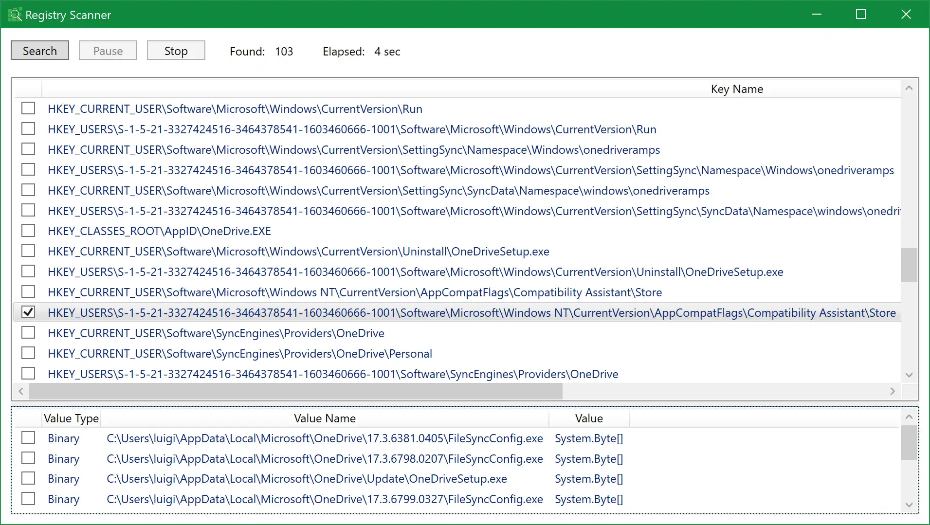 Web ツールまたは Web アプリのレジストリ スキャナーをダウンロード