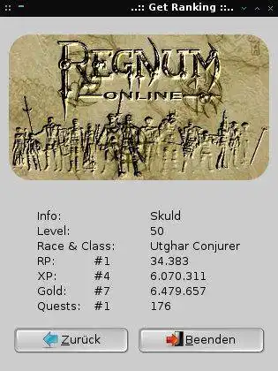 웹 도구 또는 웹 앱 Regnum Online get_ranking_gtk를 다운로드하여 Linux 온라인에서 실행