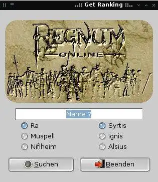 Laden Sie das Web-Tool oder die Web-App Regnum Online get_ranking_gtk herunter, um es online unter Linux auszuführen