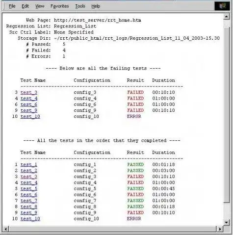 Download web tool or web app Regression Report Tool