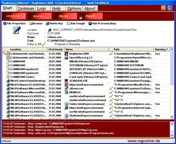 Download web tool or web app reg-runner