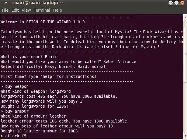 Download web tool or web app Reign of the Wizard to run in Linux online