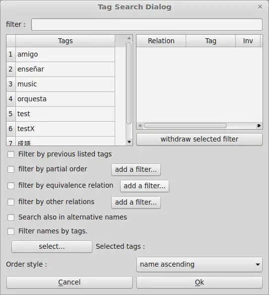 Download web tool or web app Relation Tags