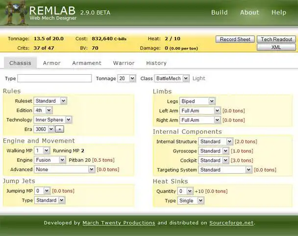 Download web tool or web app REMLAB Web Mech Designer