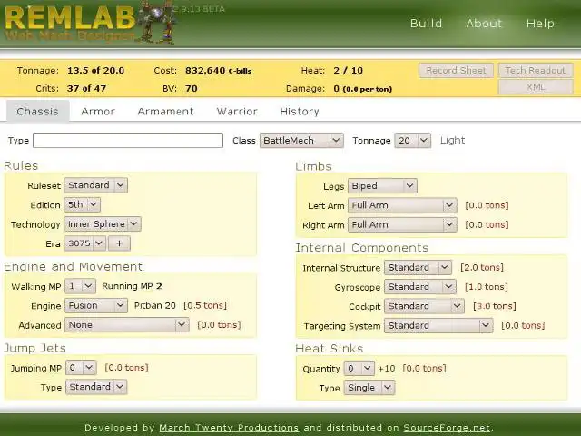 Download web tool or web app REMLAB Web Mech Designer