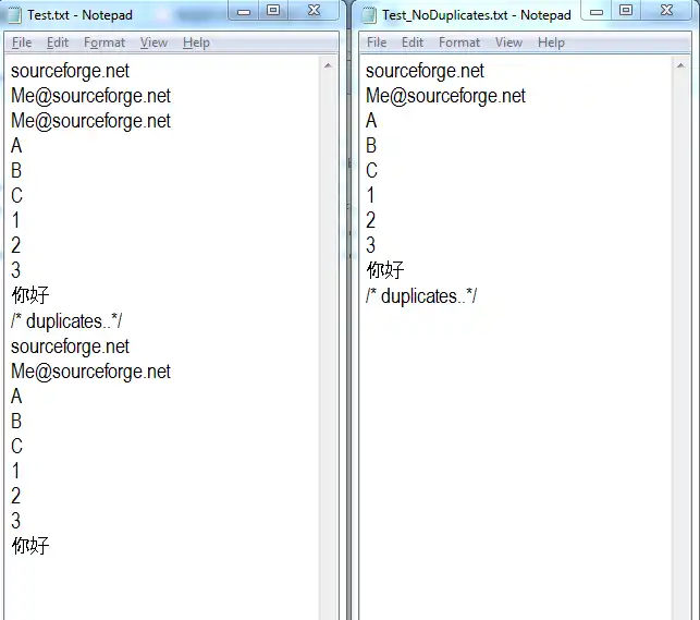 قم بتنزيل أداة الويب أو تطبيق الويب Remove Duplicate Lines