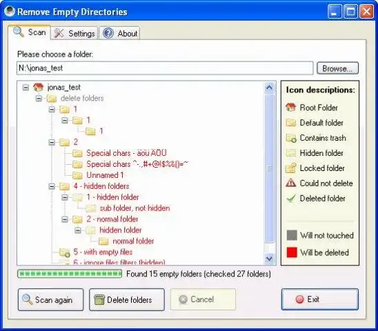 Descargar herramienta web o aplicación web Eliminar directorios vacíos