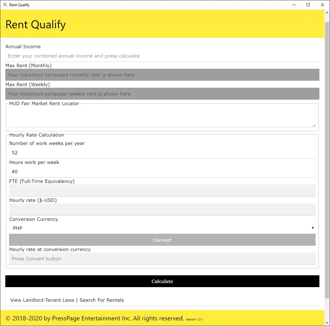 Download web tool or web app Rent Qualify