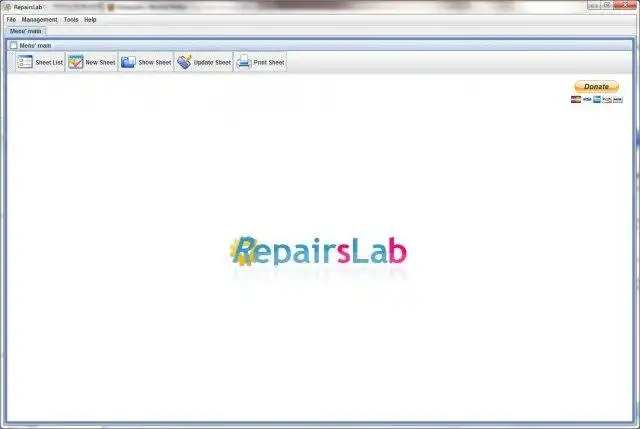 Descargue la herramienta web o la aplicación web RepairsLab