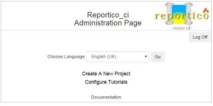 Загрузите веб-инструмент или веб-приложение reportico_ci