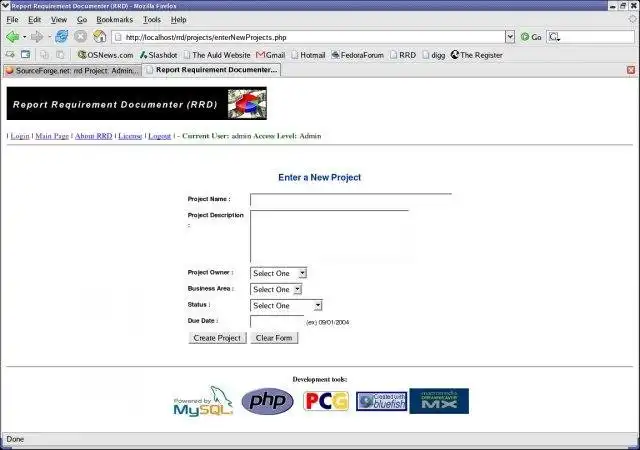 Download web tool or web app Report Requirement Documenter (RRD)