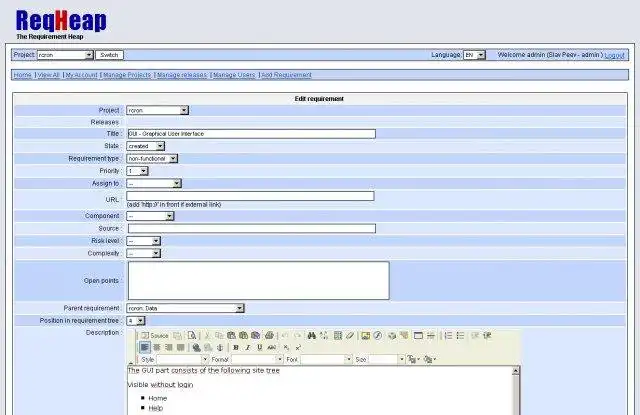 Descargar la herramienta web o el montón de requisitos de la aplicación web