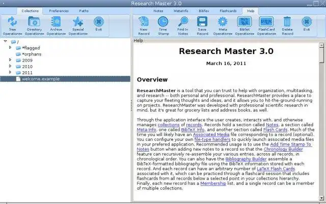 הורד כלי אינטרנט או אפליקציית אינטרנט Research Master כדי לפעול בלינוקס באופן מקוון