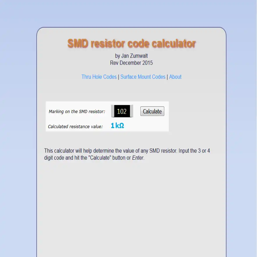 Download web tool or web app Resistor Value Identifier
